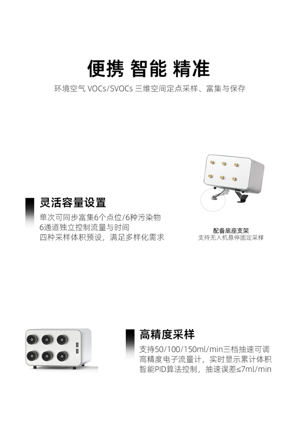 MHK-UT06无人机高精度多通道气体采样富集系统
